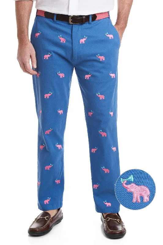 Savings Event Harbor Pant Stretch Twill Deep Ocean Blue with Toasting Elephant