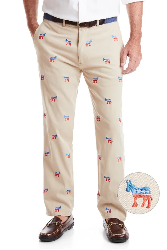 Epic Deals Harbor Pant Stretch Twill Khaki with Democratic Donkey