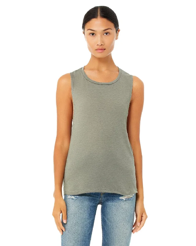 Weekend Discounts Worth Grabbing Bella+Canvas Ladies Flowy Scoop Muscle Tank | Heather Stone