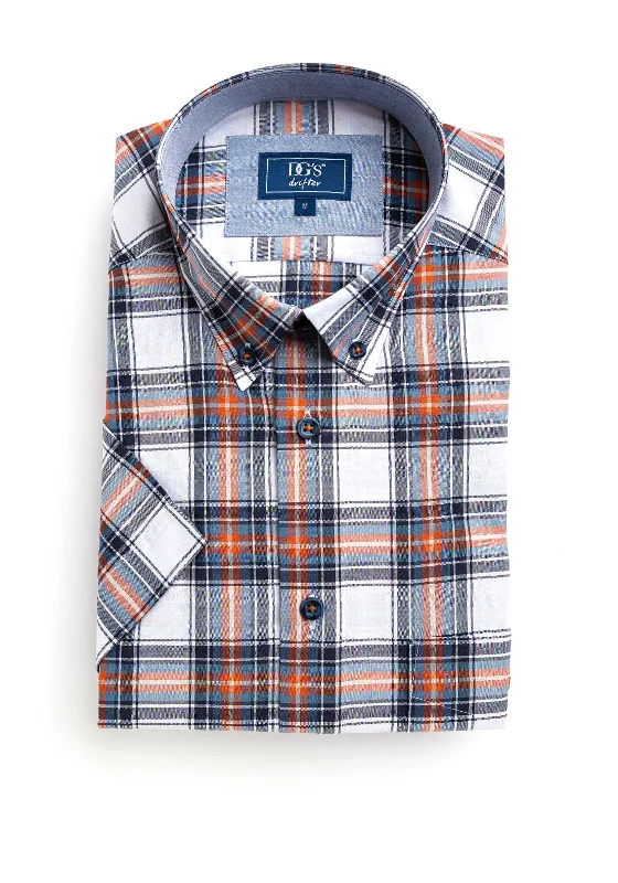Reduced Prices Daniel Grahame Ivano Check Short Sleeve Shirt, Orange Multi