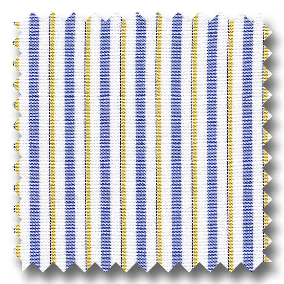 Weekend Bargains Await You Blue and Yellow Stripe 2Ply Broadcloth - Custom Dress Shirt Weekend Bargains Await You Blue and Yellow Stripe 2Ply Broadcloth - Custom Dress Shirt