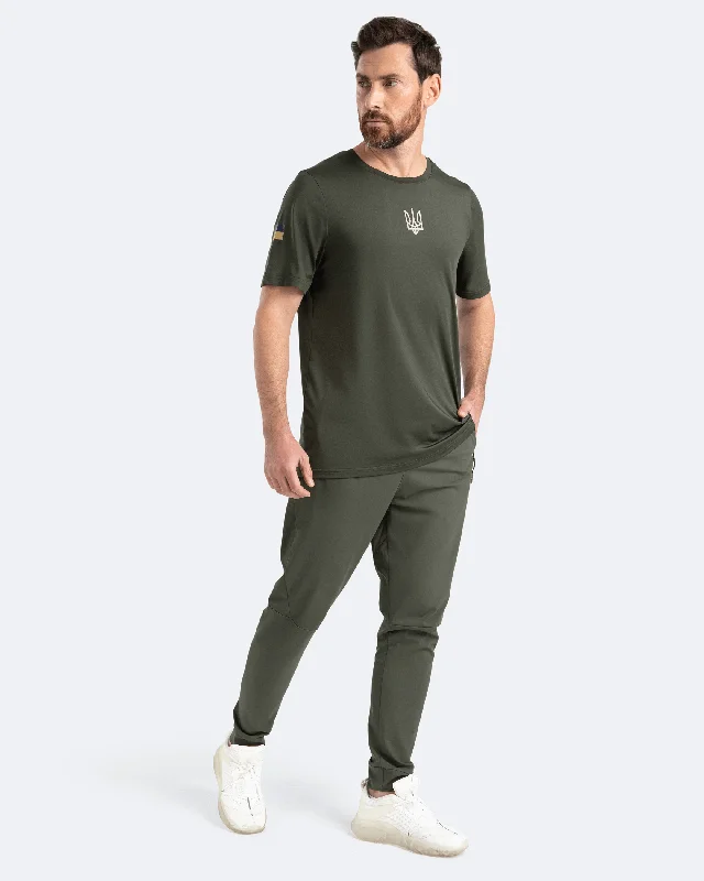 TIME-Limited Offer Khaki Green Matching Joggers & T-shirt Set