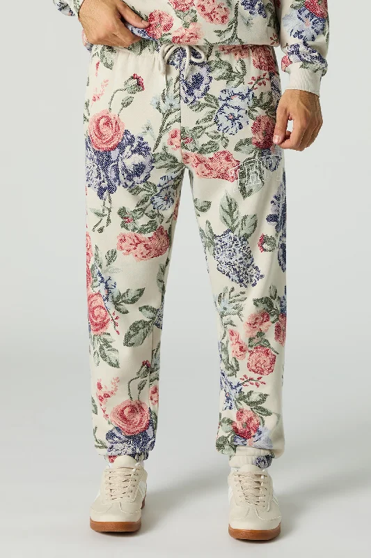 Crazy Savings Floral Print Fleece Jogger