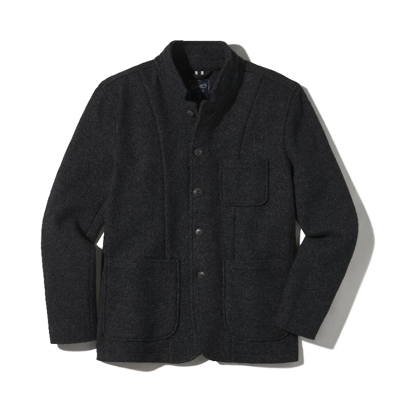 Weekend Shopping Made Better Burnham Knitted Wool Blazer - Charcoal