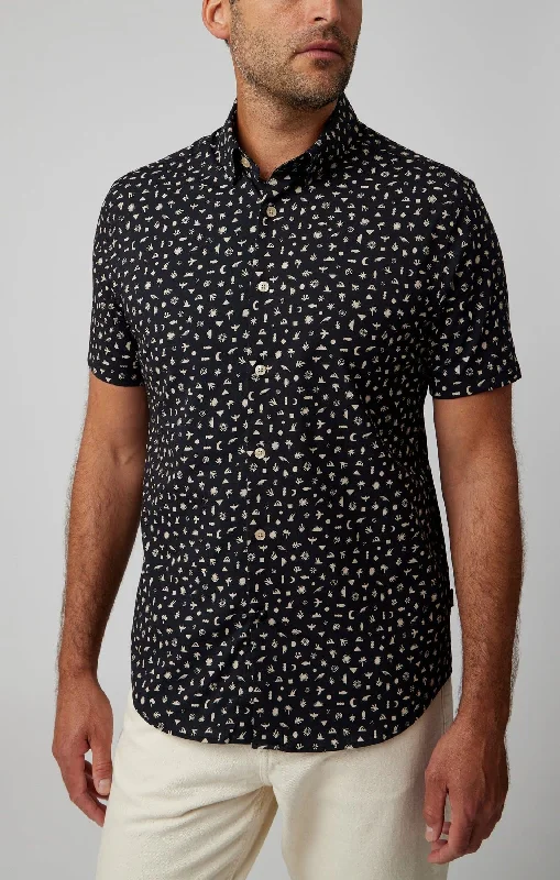 Mega Discount Black Boho Short Sleeve Shirt