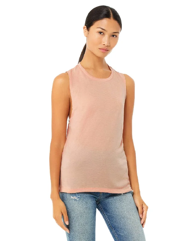 Weekend Bargains Just for You Bella+Canvas Ladies Flowy Scoop Muscle Tank | Peach