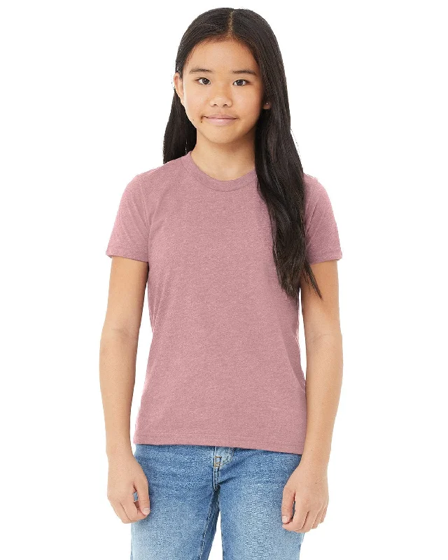 Seasonal Clearance Bella+Canvas Youth CVC Jersey T-Shirt | Heather Orchid