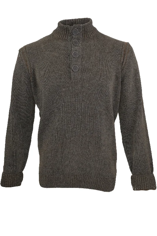 Massive Savings Codice Quarter Button Sweater - Brown