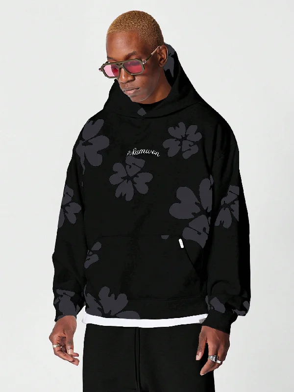 Instant Savings Overhead Hoodie With Floral Graphic Print