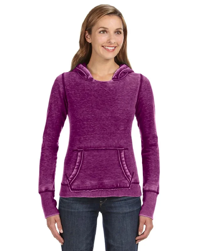 Discount Deals J America Ladie's Zen Pullover Fleece Hooded Sweatshirt | Very Berry