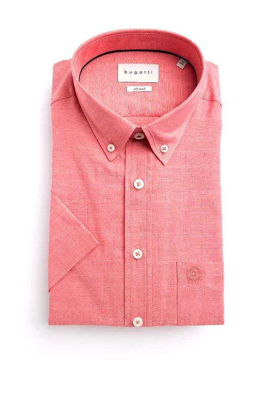 Discount Extravaganza Bugatti Short Sleeve Shirt, Coral