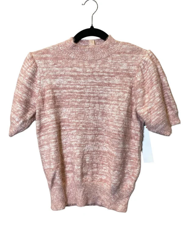 Weekend Special Sweater Short Sleeve By Philosophy In Pink & White, Size: S
