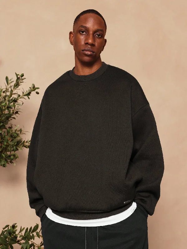 Stock Clearance Oversized Fit Heavyweight Essential Sweatshirt With Side Pocket