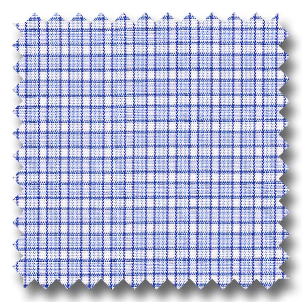 Low Price Blue and Black Check 2Ply Broadcloth - Custom Dress Shirt