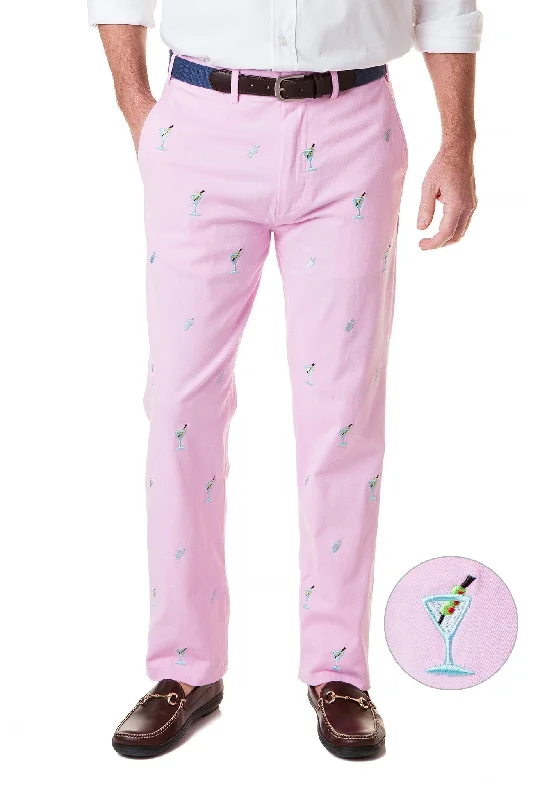 Major Savings Harbor Pant Stretch Twill Pink with Martini & Shaker