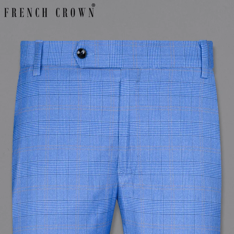 Weekend Bargains to Savor Cornflower Blue Super fine Plaid Woolrich Pant