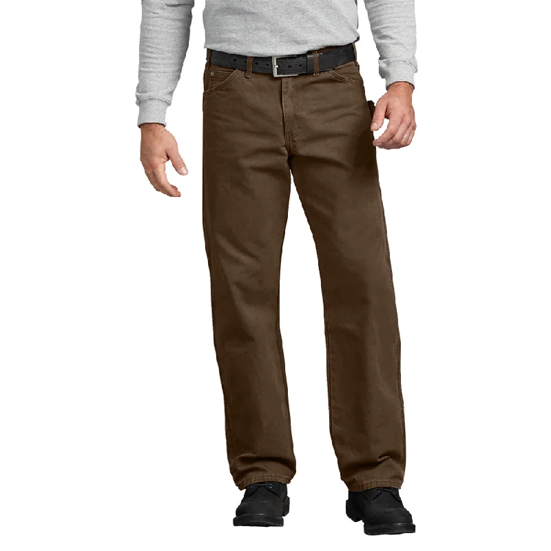 Clearance Items Dickies Men's Relaxed Fit Straight Leg Carpenter Duck Jean_Rinsed Timber