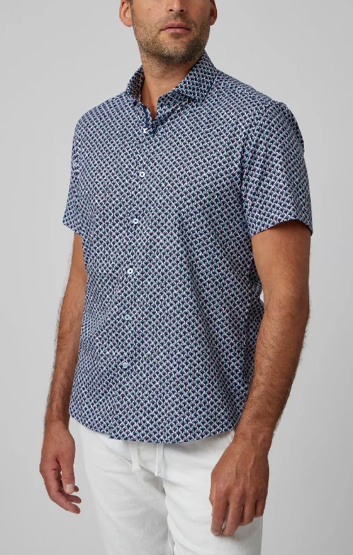 Major Deal Lavender Palms Short Sleeve Shirt