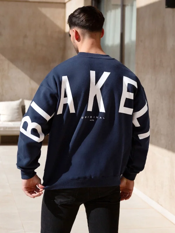 Bargain Bin Idris Oversized Sweater - Dark Navy