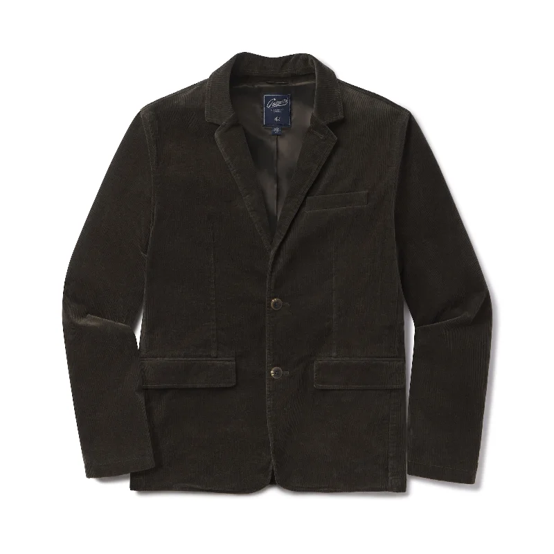 Weekend Deals That Impress Corduroy Stretch Slim Fit Blazer - Dark Olive