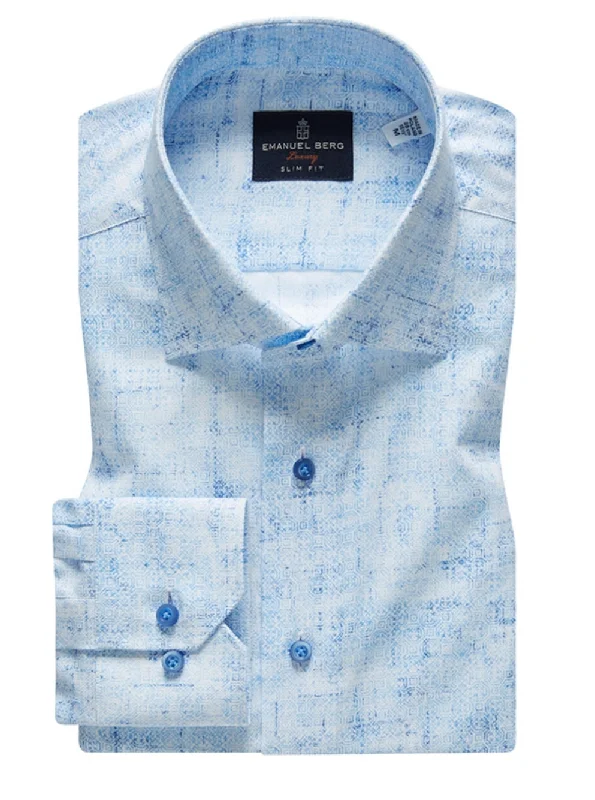 Closeout Dobby Sport Luxury Shirt SF17445 Blue