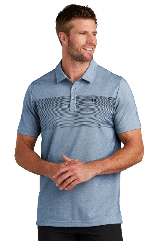 Weekend Extravaganza: Shop Now TravisMathew Mens Coastal Wrinkle Resistant Short Sleeve Polo Shirt - Heather Opal Blue Weekend Extravaganza: Shop Now TravisMathew Mens Coastal Wrinkle Resistant Short Sleeve Polo Shirt - Heather Opal Blue