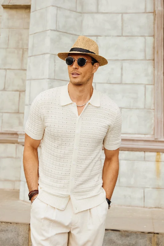 Today's Deal Mens Breathable Knitting Polo Shirts Textured Short Sleeve Golf Polo Cardigan Shirts Today's Deal Mens Breathable Knitting Polo Shirts Textured Short Sleeve Golf Polo Cardigan Shirts