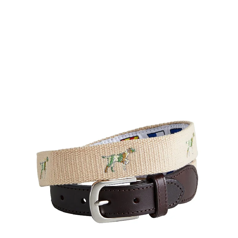 Best Deals Bowsprit Belt Tan Embroidered with Camo Dog