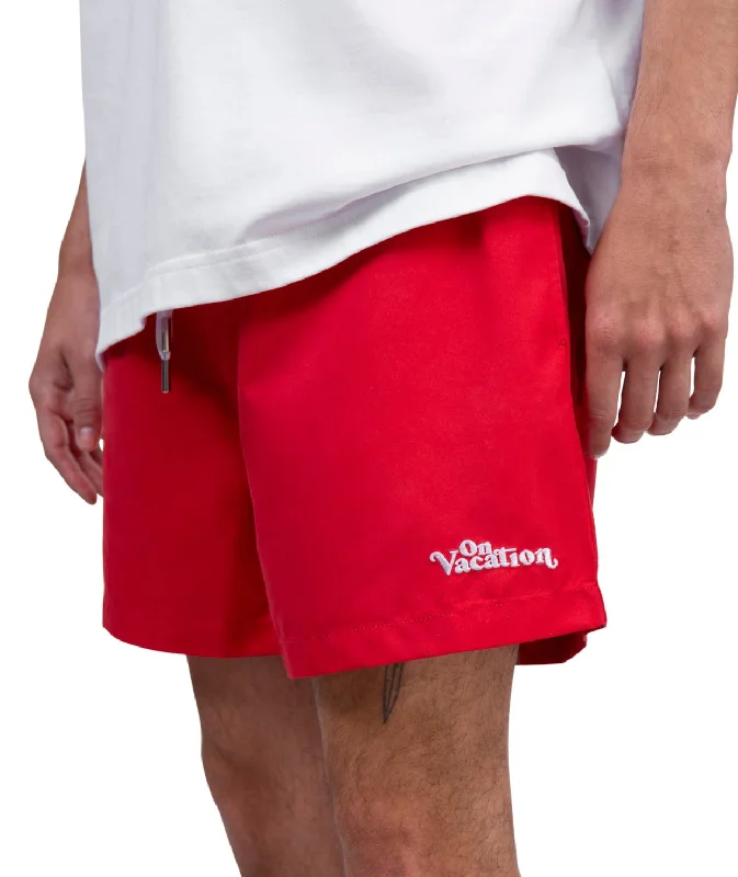 Clearance Sale Swim Shorts Monochrome - Red