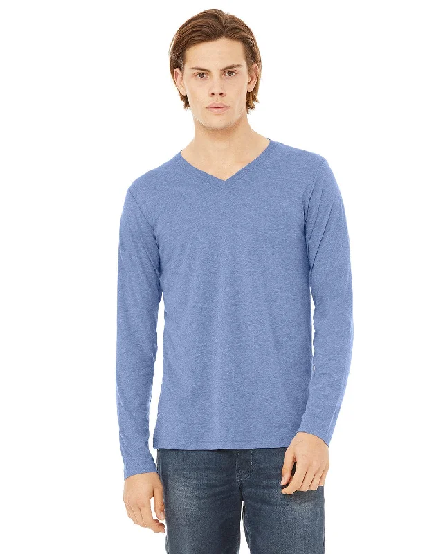Weekend Discounts to Delight Bella+Canvas Long Sleeve V-Neck T-Shirt | Blue Triblend Weekend Discounts to Delight Bella+Canvas Long Sleeve V-Neck T-Shirt | Blue Triblend
