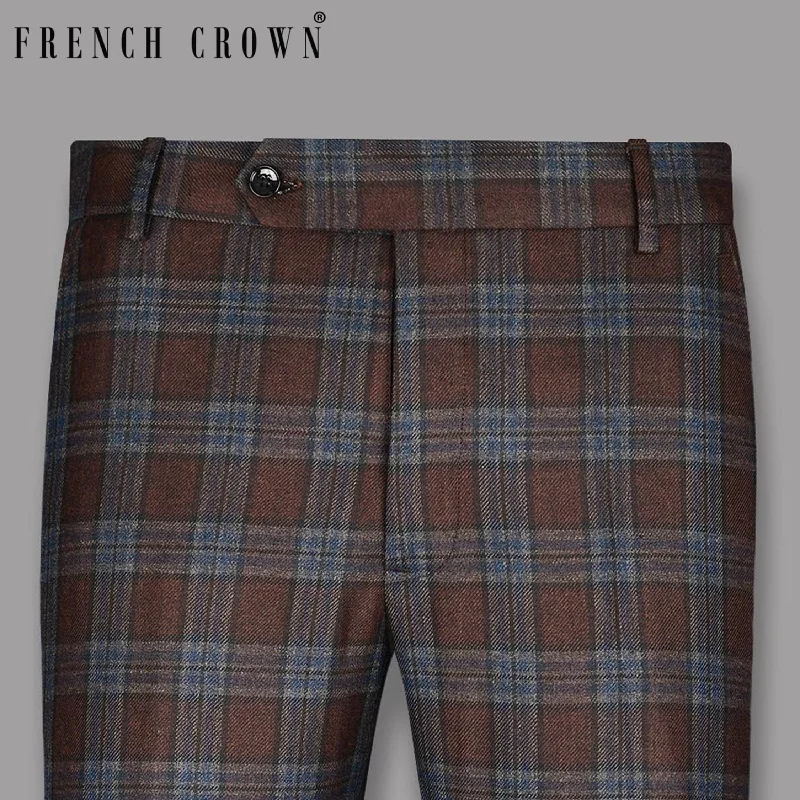 Early Access Wood Bark Brown with Port Gore Blue Plaid Pant
