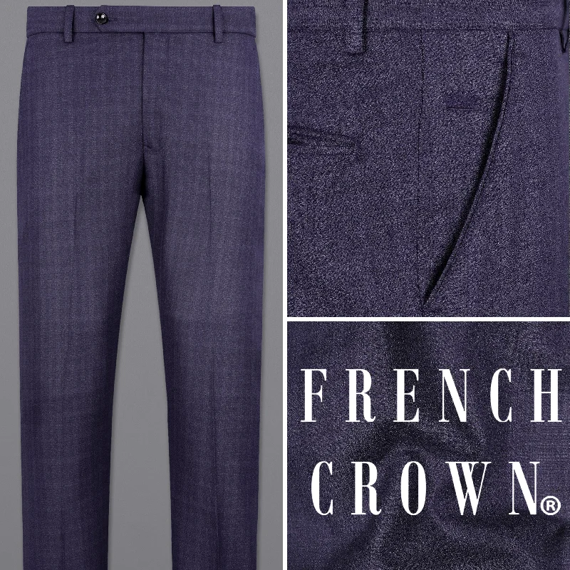 Super Deal Martinique Navy Blue Checkered Pant