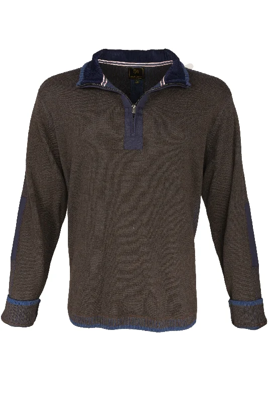 New Markdowns F/X Fusion ¼-Zip Sweater - Brown/Navy