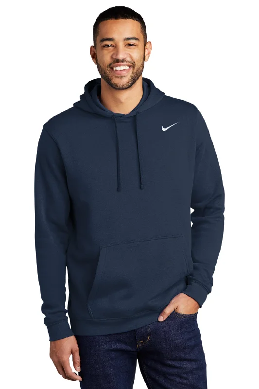 Weekend-Only Price Drops Nike Mens Club Fleece Hooded Sweatshirt Hoodie w/ Pouch Pocket - Navy Blue Weekend-Only Price Drops Nike Mens Club Fleece Hooded Sweatshirt Hoodie w/ Pouch Pocket - Navy Blue