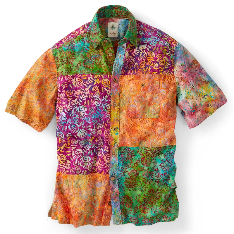 Instant Deal Psychotropic Pieced Batik Shirt