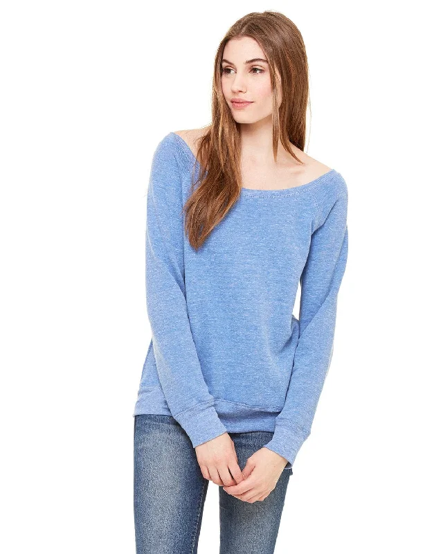 Bonus Savings Bella+Canvas Ladies Triblend Sponge Fleece Wide Neck Sweatshirt | Blue Triblend Bonus Savings Bella+Canvas Ladies Triblend Sponge Fleece Wide Neck Sweatshirt | Blue Triblend