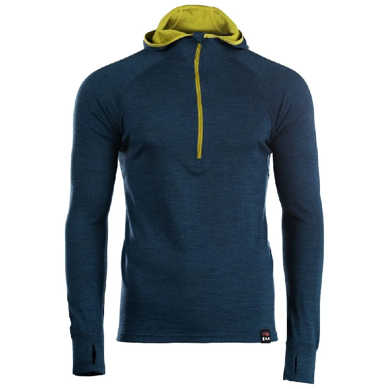 Final Offer Mens Merino 200 Zip Neck Hoodie (Petrol)