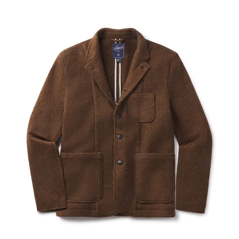 Weekend Discounts Worth Grabbing Burnham Knitted Wool Blazer - Tweedy Brown