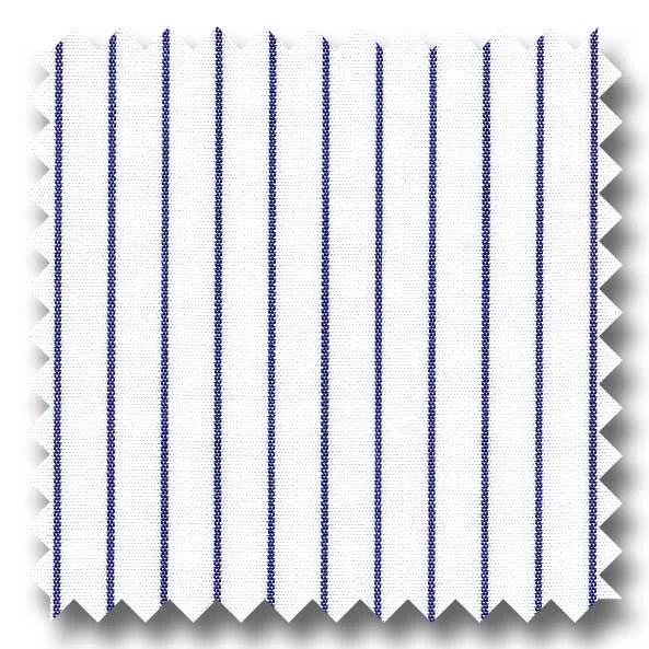 Price Drop Navy Blue Stripe 2Ply Broadcloth - Custom Dress Shirt