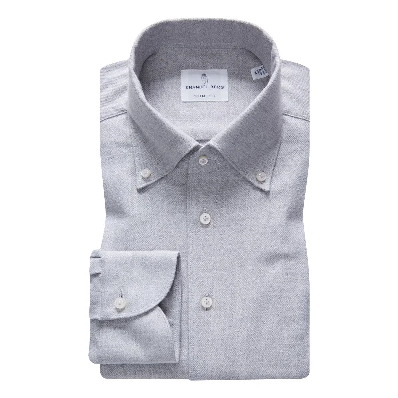 Weekend Savings Delight Brushed Flannel Twill Casual Shirt SF18033 Light Grey