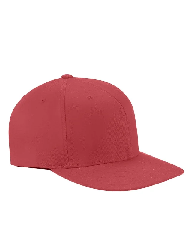 Flash Deals Yupoong Wooly Twill Pro Baseball On-Field Cap with Flat Bill | Red