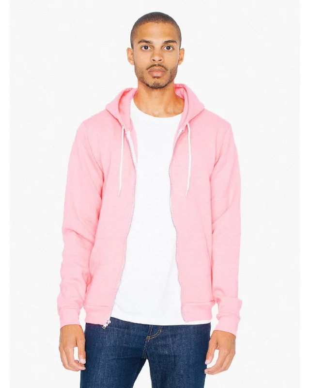 Buy Today American Apparel Unisex Flex Fleece Zip Hoodie | Neon Hthr Pink