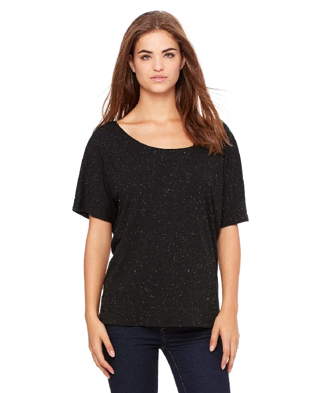 Weekend Discounts to Enjoy Bella+Canvas Ladies Slouchy T-Shirt | Black Speckled