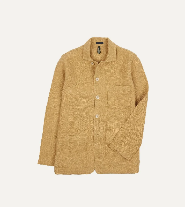 Weekend Specials to Enjoy Sand Linen Five-Pocket Chore Jacket