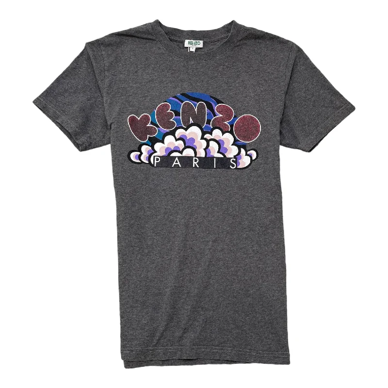 Discount Mania Men's Logo Print T-Shirt Grey Size S