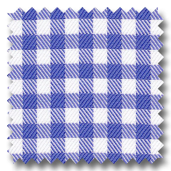 Weekend Discounts to Celebrate Medium Blue Check 2Ply Twill - Custom Dress Shirt