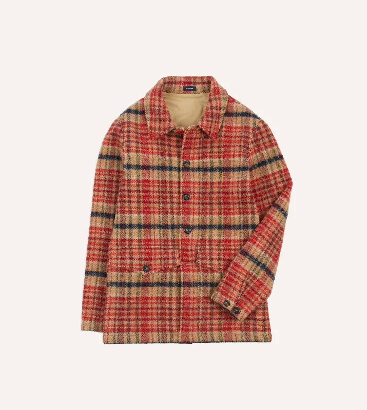 Blowout Sale Red Check Wool Donkey Jacket