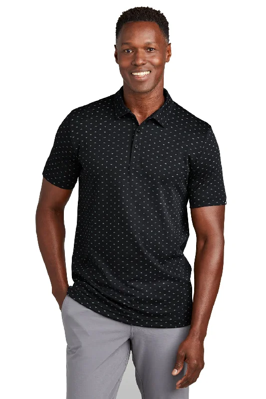 Weekend Bargains Galore TravisMathew Mens Oceanside Geo Wrinkle Resistant Short Sleeve Polo Shirt - Black/Aegean Blue Weekend Bargains Galore TravisMathew Mens Oceanside Geo Wrinkle Resistant Short Sleeve Polo Shirt - Black/Aegean Blue