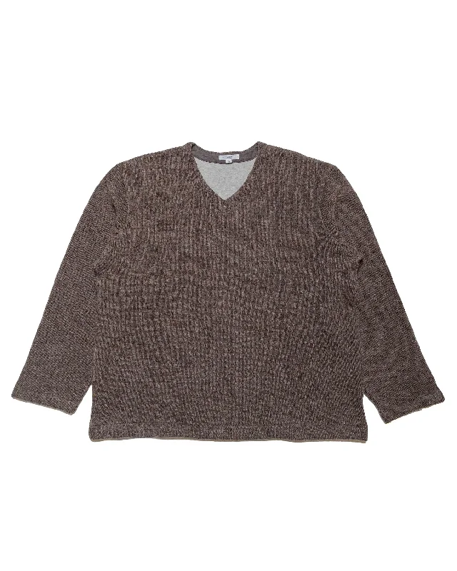 Unwind with Weekend Discounts Lady White Co. V Neck Snap Sweater Brown Melange