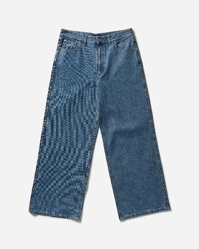 Quick Sale Men's Super Baggy Studded Pants Indigo